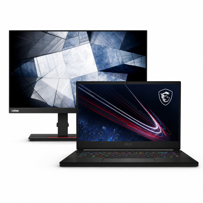 Herný notebook MSI Stealth GS66 12UH i7, 32 GB / 2 TB, Windows 11 s monitorom Lenovo ThinkVision P24h-2L QHD – B